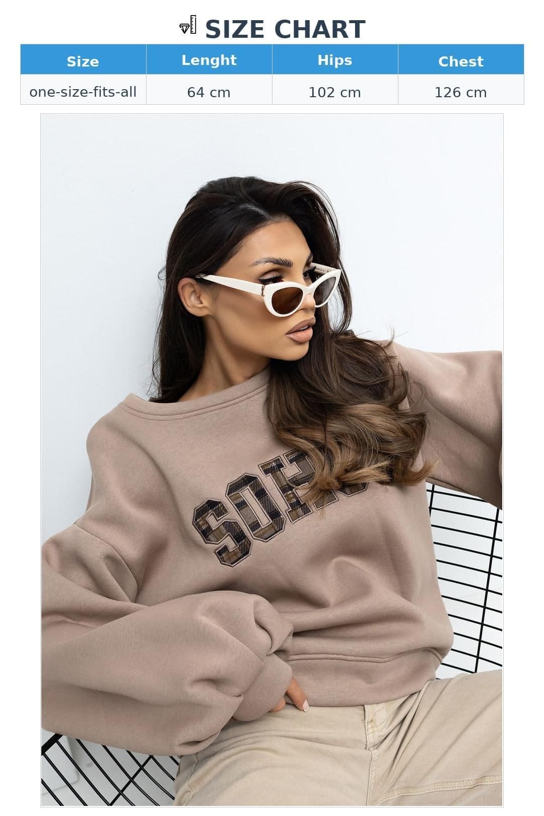 Love Lace Love Lace Women's Embroidered Piped Back Sweatshirt in Beige - 4
