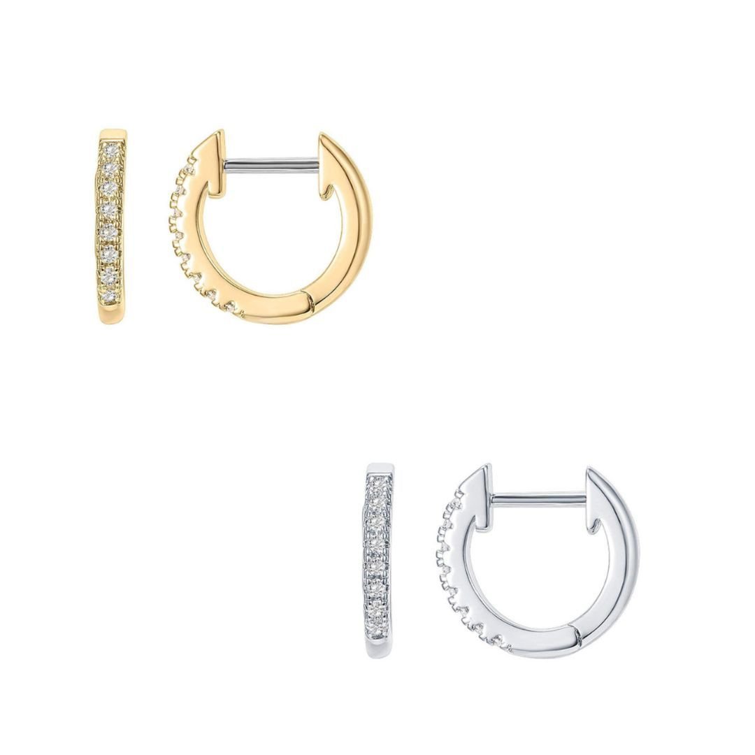 Lovii Lovii Women's Classic Zircon-Embellished Mini Hoop Earrings in Silver - 1