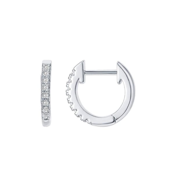 Lovii Lovii Women's Classic Zircon-Embellished Mini Hoop Earrings in Silver - 3