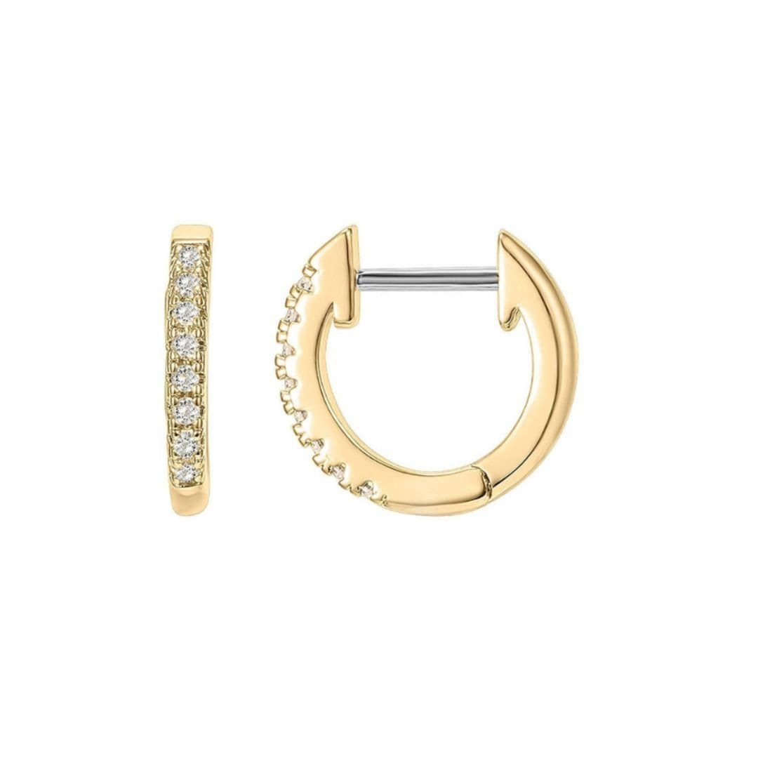 Lovii Lovii Women's Classic Zircon-Embellished Mini Hoop Earrings in Silver - 4