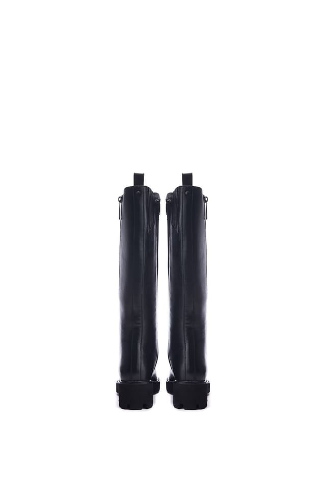 Moda In Pelle Moda In Pelle Women's 'Riez' Leather Biker Boots in Black - 3