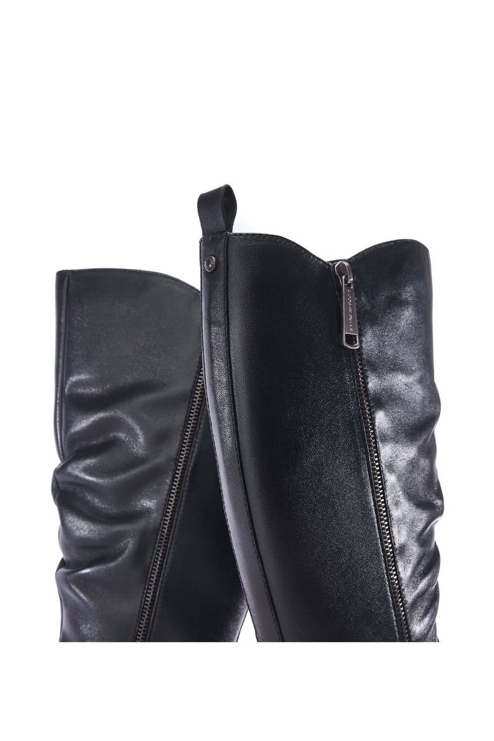 Moda In Pelle Moda In Pelle Women's 'Riez' Leather Biker Boots in Black - 4