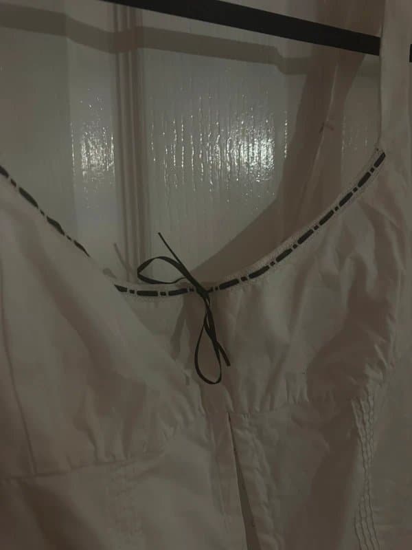 Bershka Bershka white corset top with black bow detail