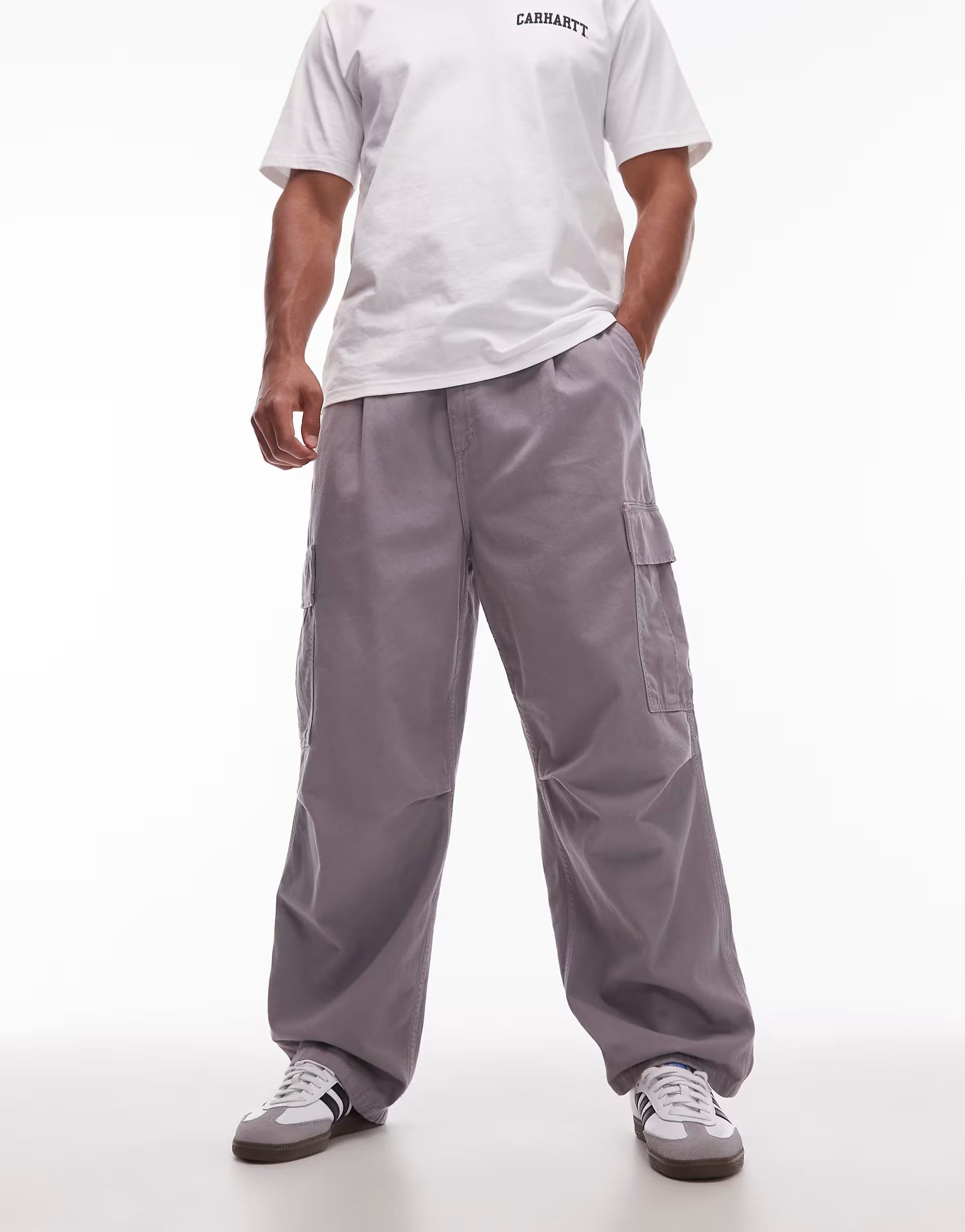 Carhartt WIP Grey Cole Baggy Cargo Trousers