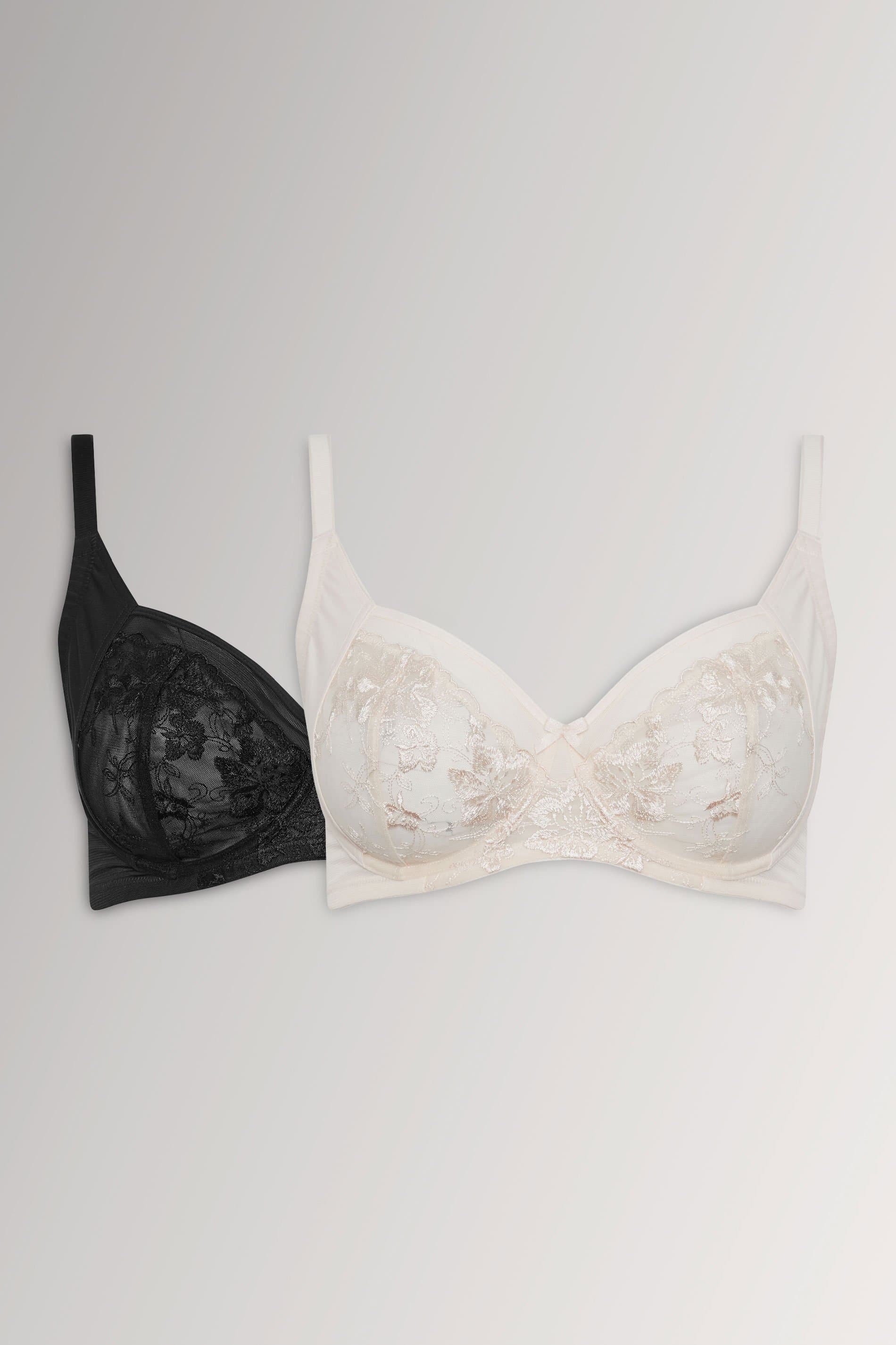 Yours 2 Pack Plus Size Black & White Underwired Bras