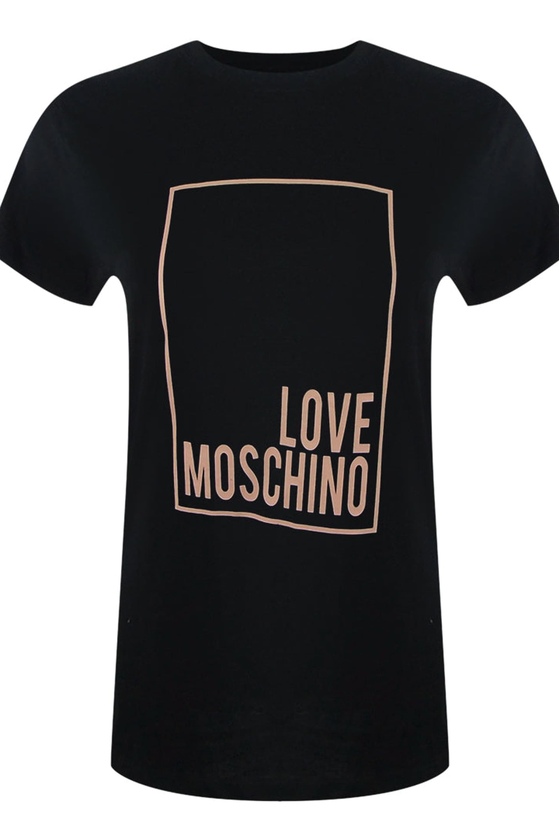 Love Moschino Love Moschino Women's Short Sleeve Round Slim Fit T-shirt in Black
