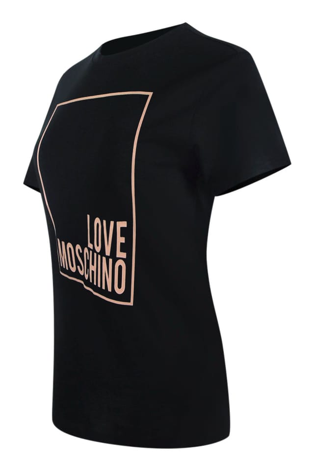 Love Moschino Love Moschino Women's Short Sleeve Round Slim Fit T-shirt in Black - 3