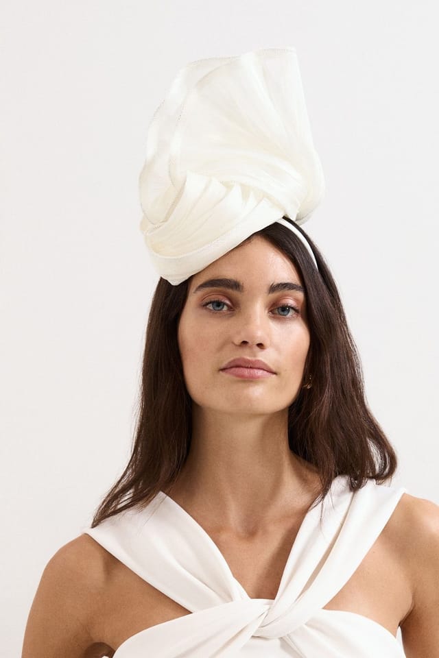 Phase Eight Phase Eight Women's Pleat Twist Pillbox in Off-White - 3