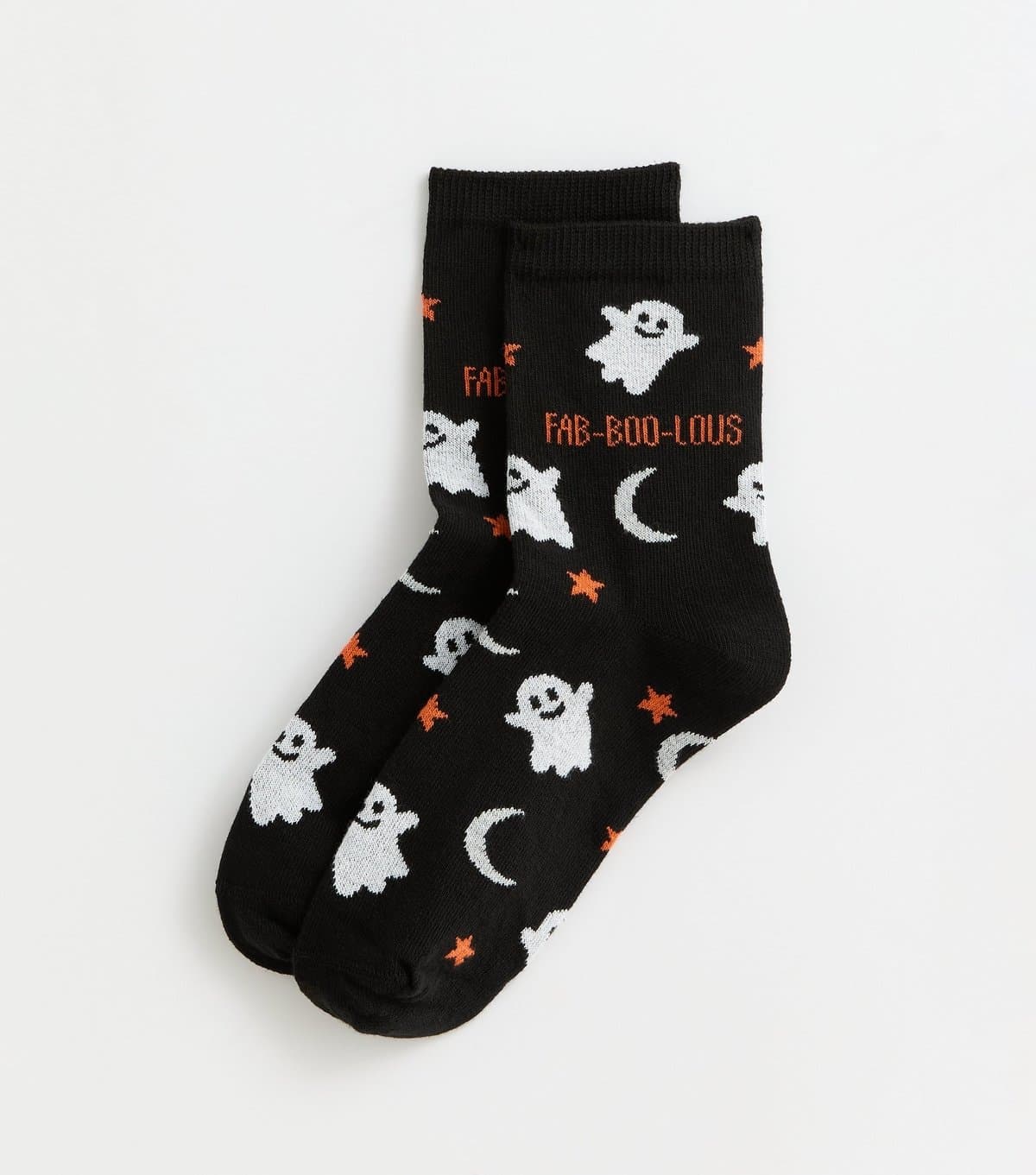New Look Black Fab-Boo-Lous Ghost Ankle Socks New Look