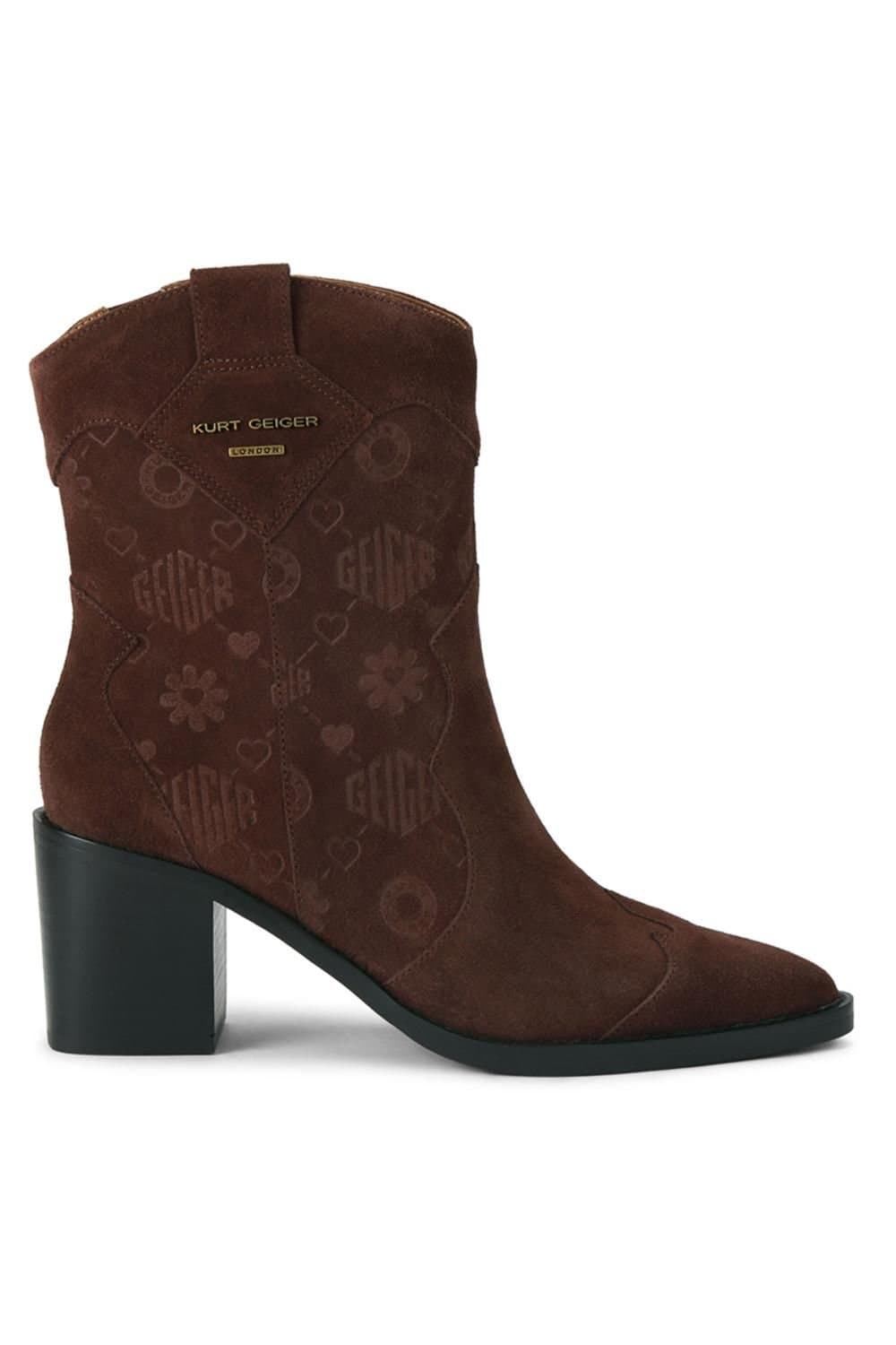 Kurt Geiger London Kurt Geiger London Women's 'Kglwestern Ankle Boot' Suede Boots in Brown