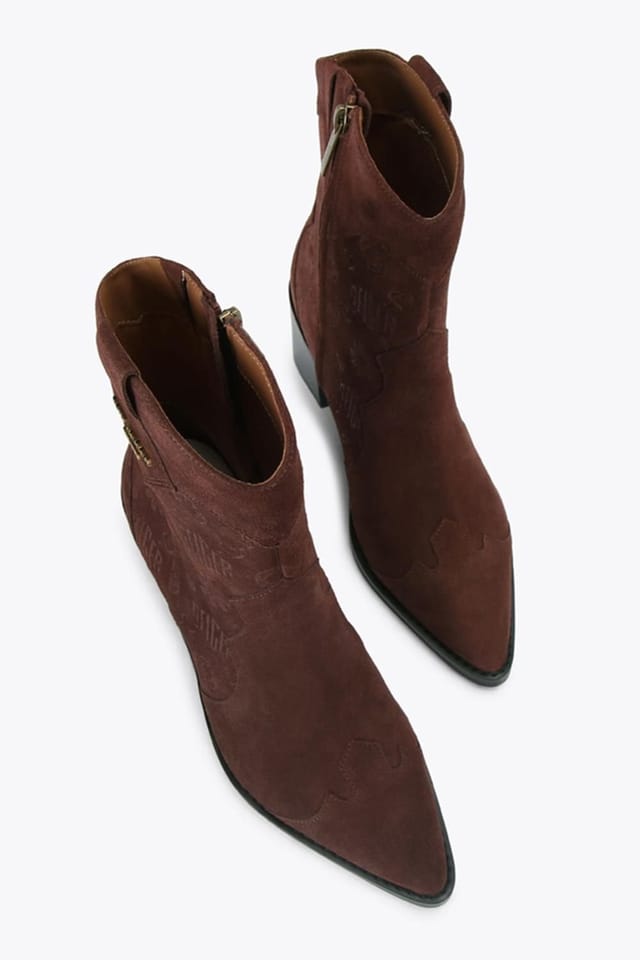 Kurt Geiger London Kurt Geiger London Women's 'Kglwestern Ankle Boot' Suede Boots in Brown - 2