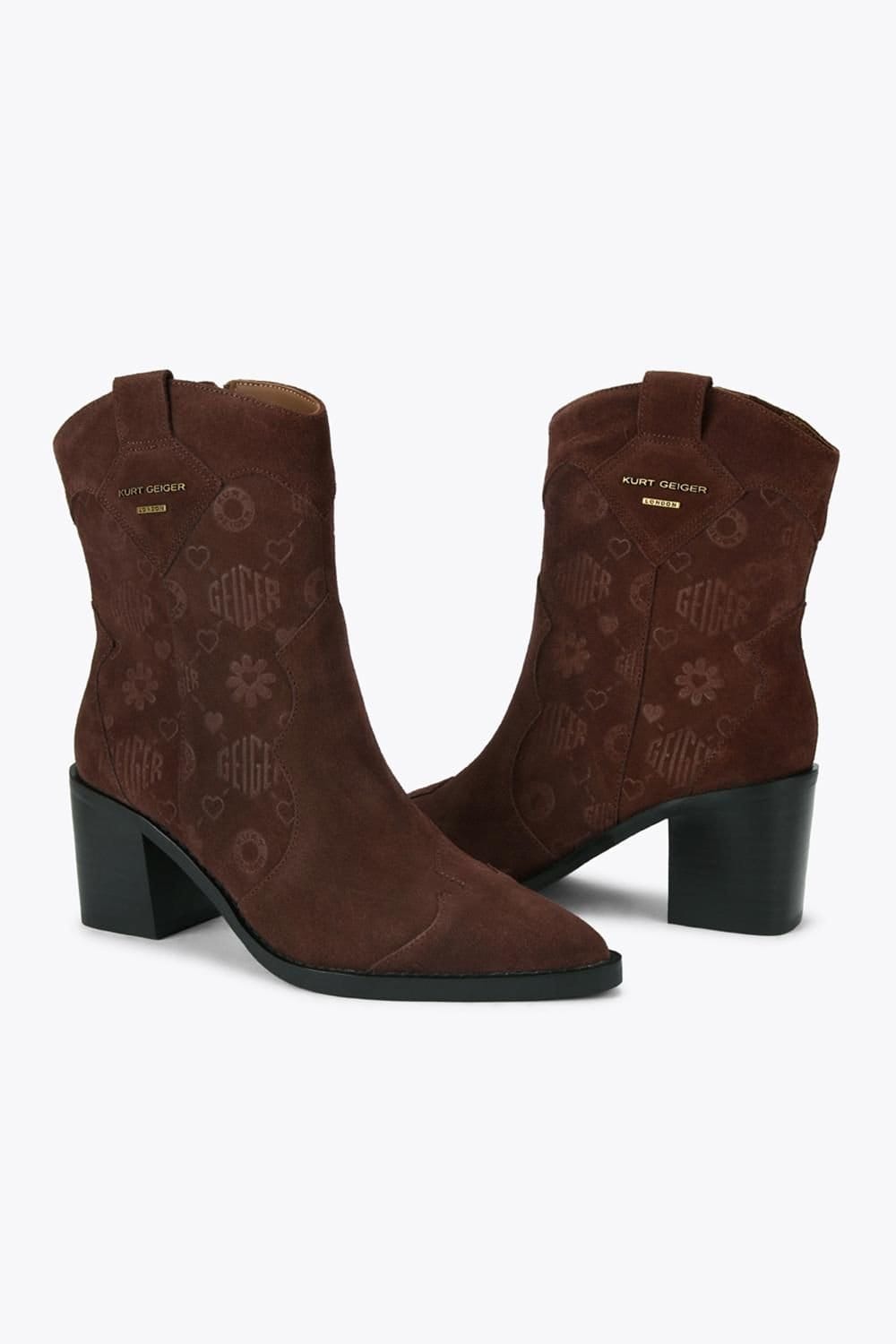 Kurt Geiger London Kurt Geiger London Women's 'Kglwestern Ankle Boot' Suede Boots in Brown - 4