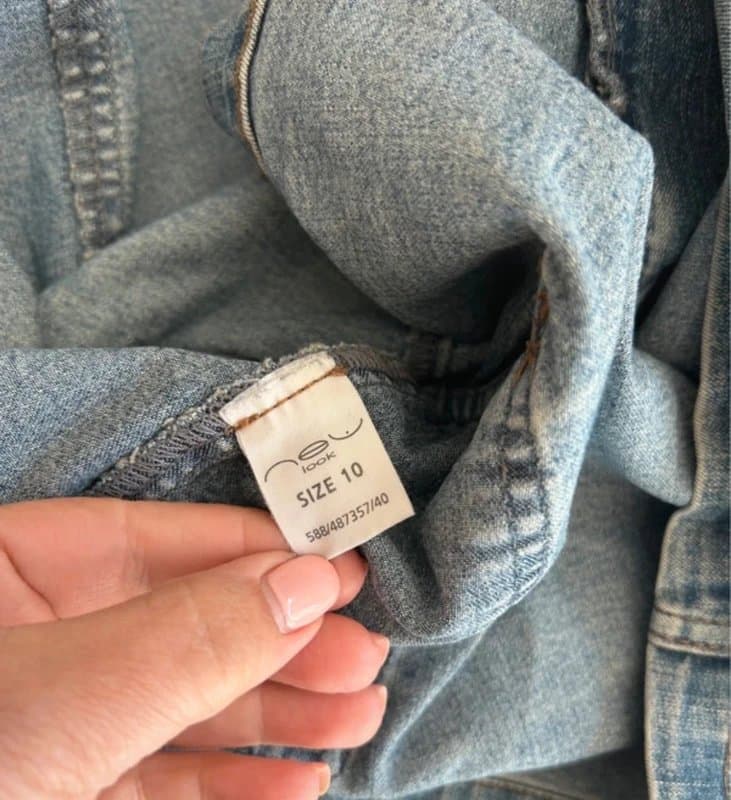 New Look Y2K New Look Blue Denim Mini Skirt UK 10 Cargo Pockets, Grunge Utility Festival Vintage Hipster