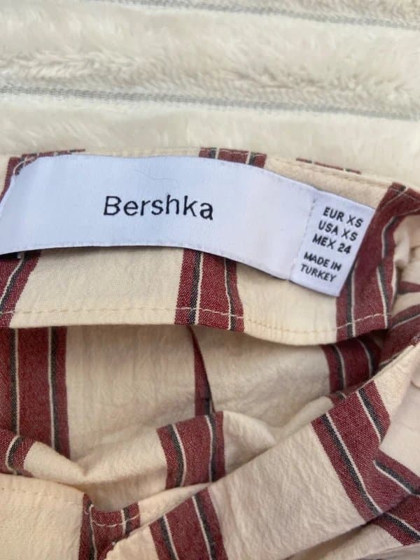 Bershka bershka striped ruched skirt uk xs / 2