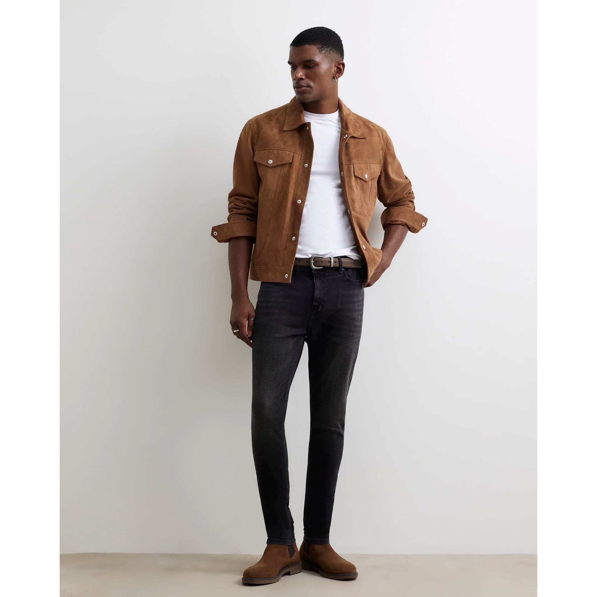 River Island Mens River Island Black Spray On Jeans