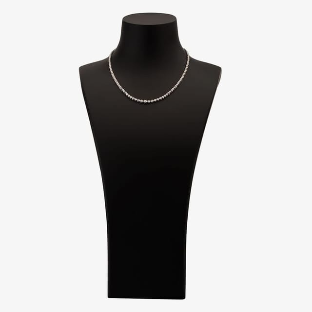 T.H.Baker T.H.Baker Women's 9ct White Gold 3.00ct Diamond Tennis Necklace in Silver - 2