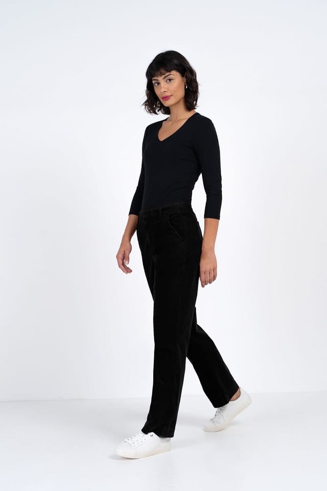 Kettlewell Kettlewell Women's Jamie Cord Straight Pants in True Black - 3