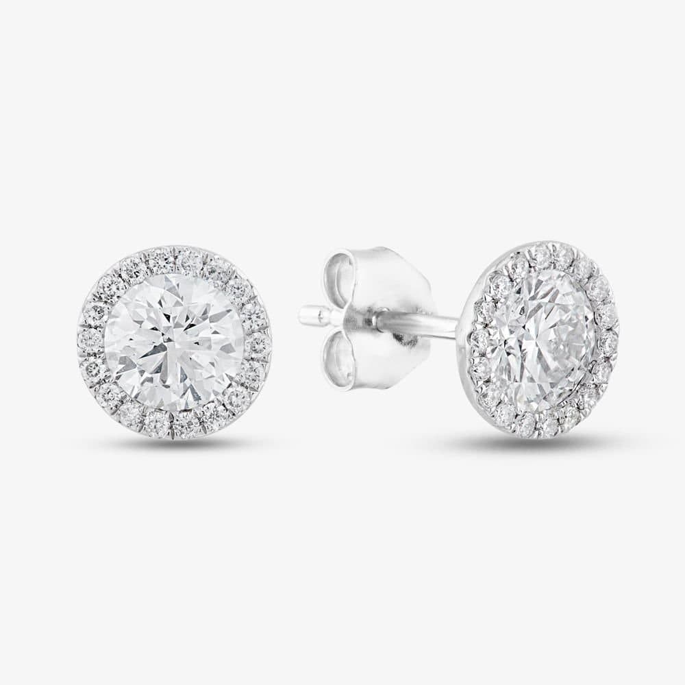T.H.Baker T.H.Baker Women's 9ct White Gold 1.10ct Diamond Earrings LGE2038-110 (WG) in Silver