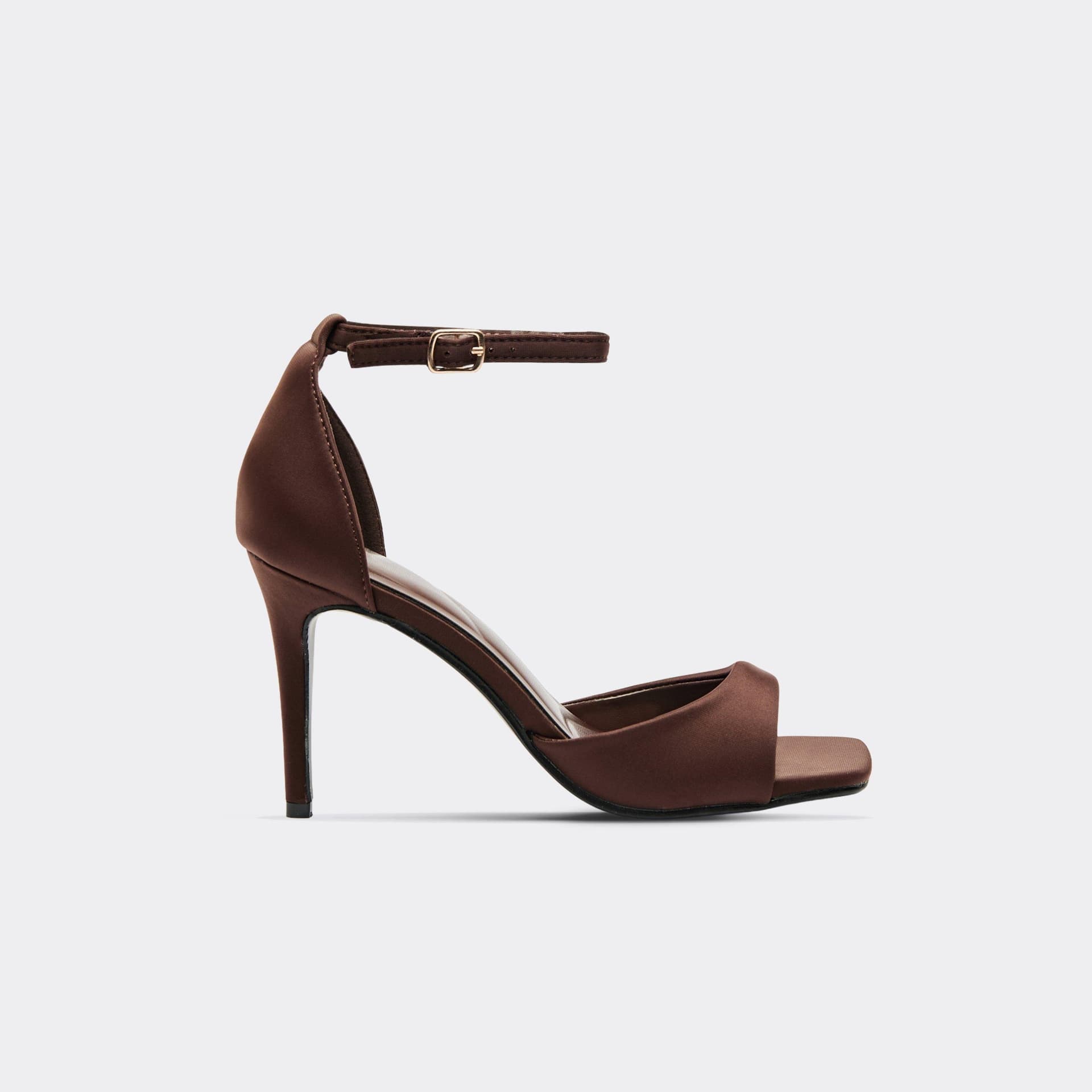 EGO EGO Brown Satin Ankle Strap Heels, Women's Size UK 3