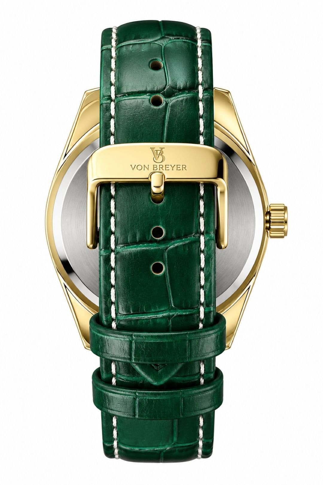 VON BREYER VON BREYER Men's Mens Watch Horizon Analogue Watch with World Map, Green - 4