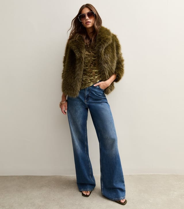New Look Women's Green Velvet Devore Long Sleeve Top New Look - 3