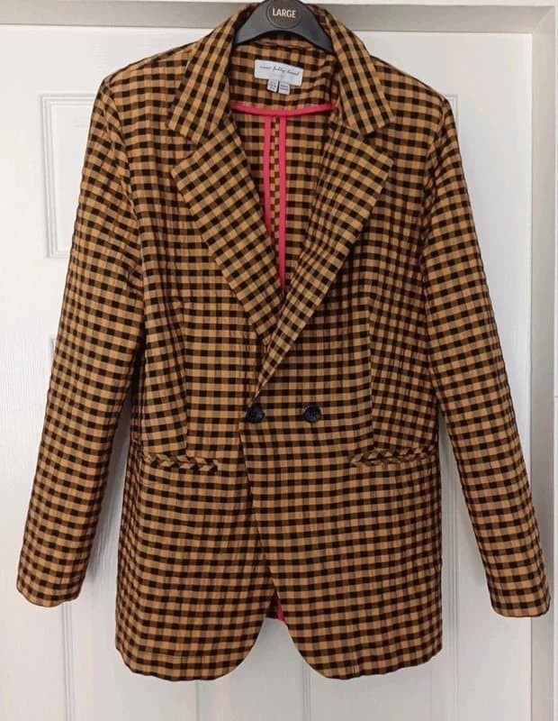 Never Fully Dressed Never Fully Dressed Checked Lightweight Jacket - size 12