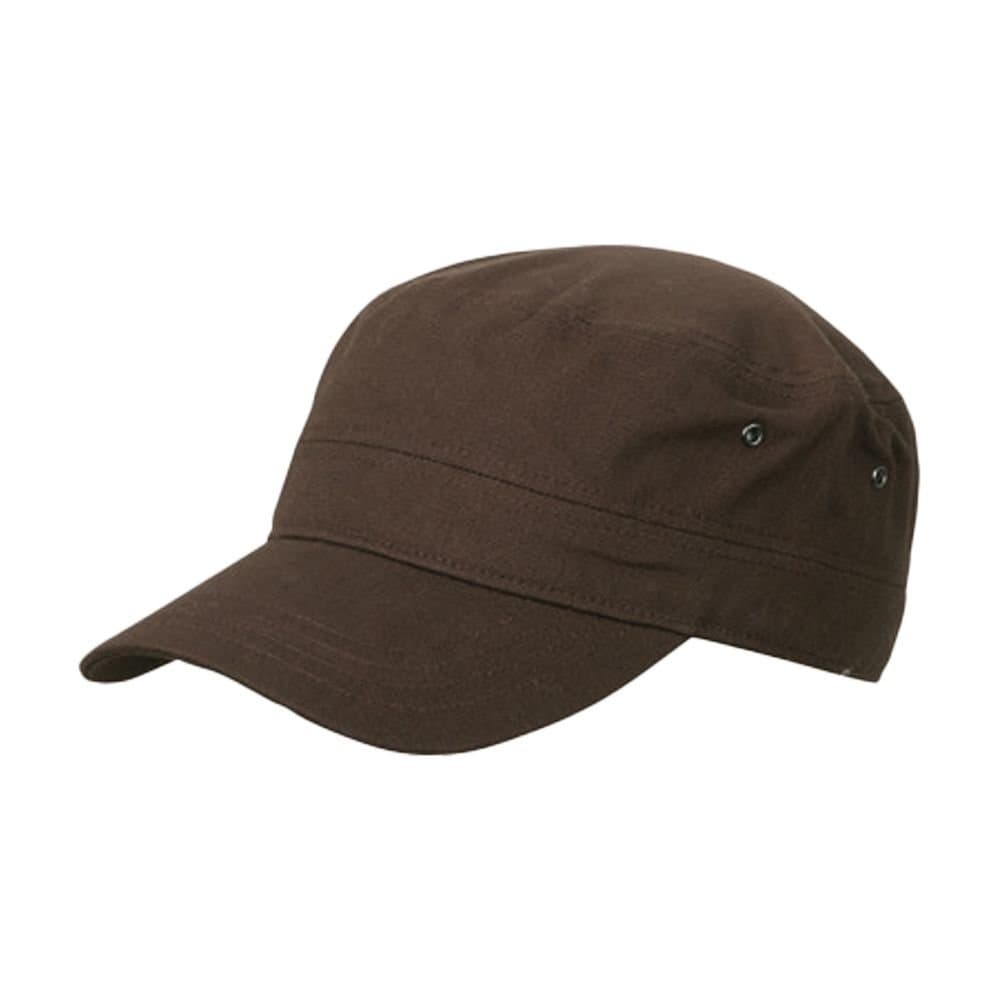 Myrtle Beach Myrtle Beach Men's Cotton Canvas Army Cap in Dark Brown