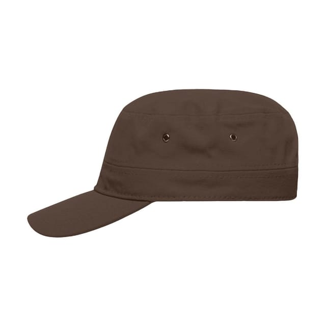 Myrtle Beach Myrtle Beach Men's Cotton Canvas Army Cap in Dark Brown - 3