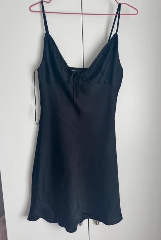 Bershka Black satin dress