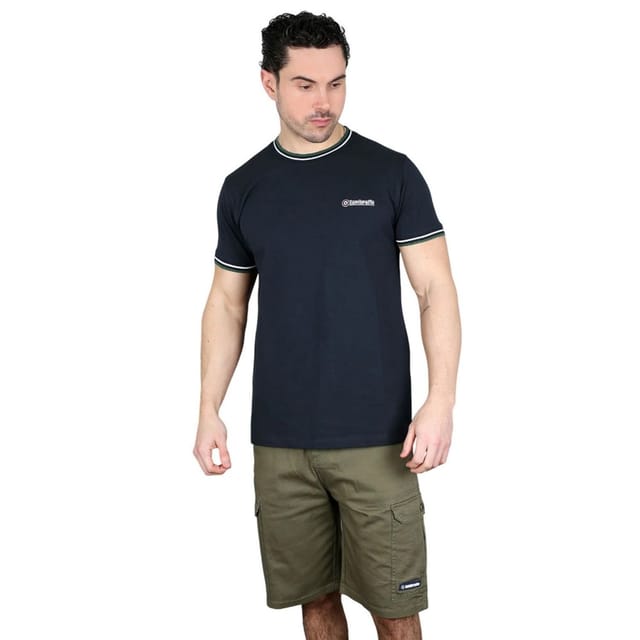 Lambretta Lambretta Men's AW24 Twin Tip Pique T-Shirt in Navy - 3