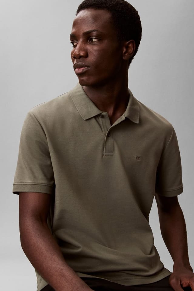 Calvin Klein Calvin Klein Men's Slim Refined Pique Polo Dusty Olive - 2