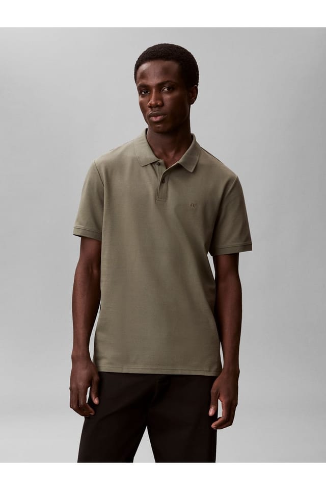 Calvin Klein Calvin Klein Men's Slim Refined Pique Polo Dusty Olive - 3