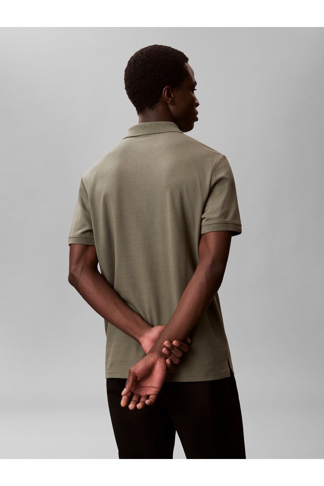 Calvin Klein Calvin Klein Men's Slim Refined Pique Polo Dusty Olive - 4