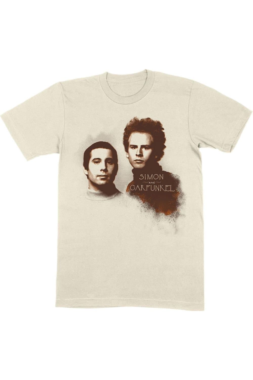 Simon & Garfunkel Simon & Garfunkel Men's Faces Cotton T-Shirt in Natural