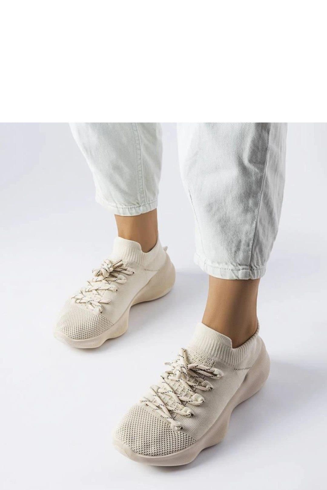 Love Lace Love Lace Beige Fabric Sneakers for Women