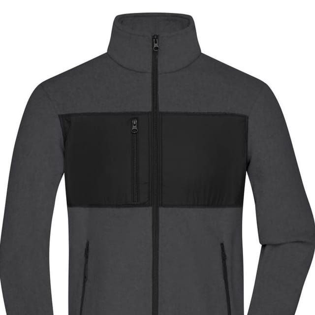 James and Nicholson James and Nicholson Men's Fleece Jacket in Dark Grey - 2