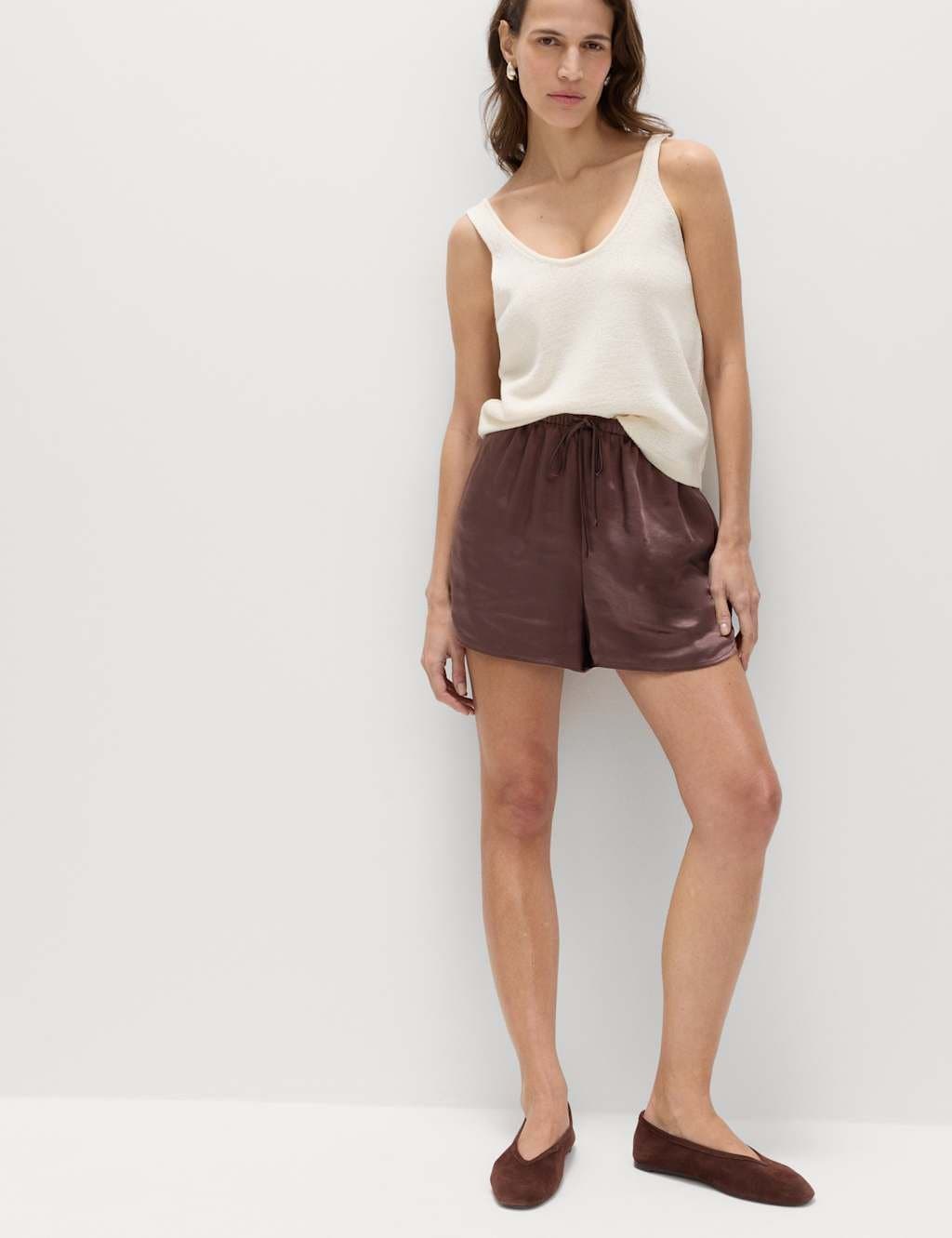 Marks & Spencer M&S Chocolate Satin Shorts
