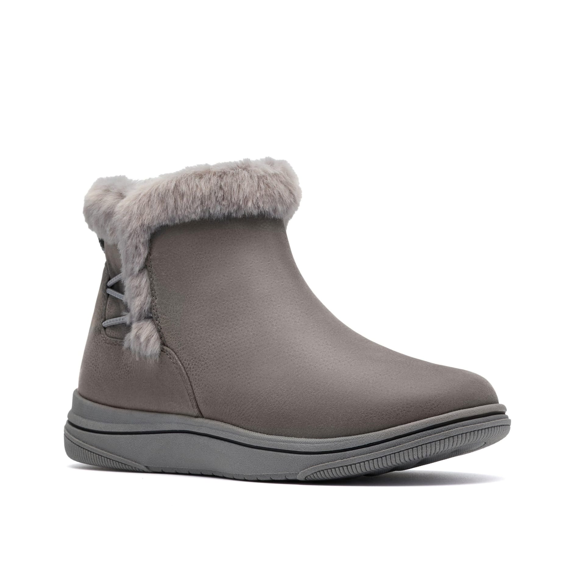 Clarks Clarks Women's Brinkley Fur Dark Grey Combination Ankle Boots - 4