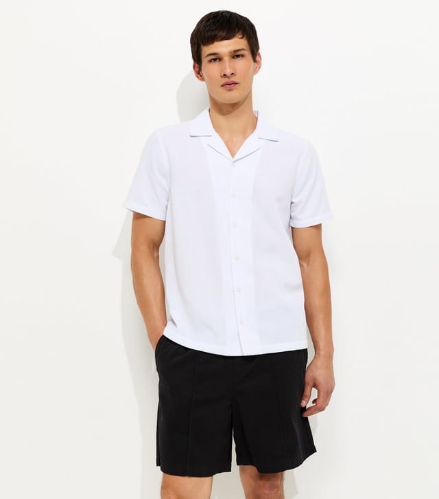 New Look Men's White Short Sleeve Regular Linen Look Shirt New Look - 2