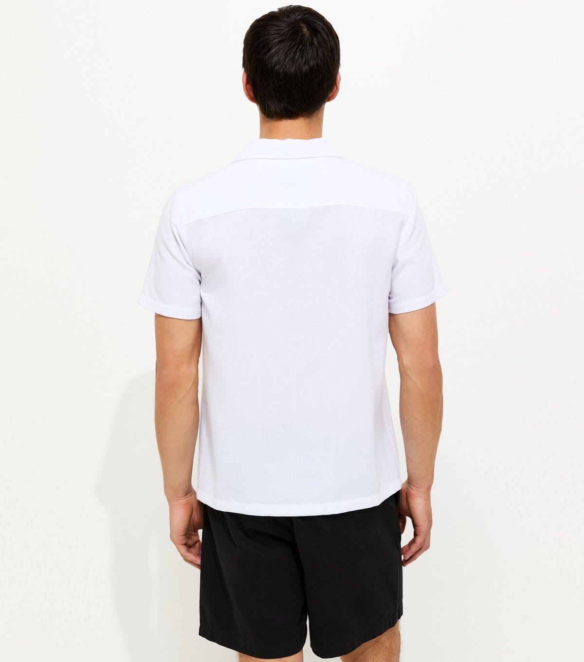 New Look Men's White Short Sleeve Regular Linen Look Shirt New Look - 4