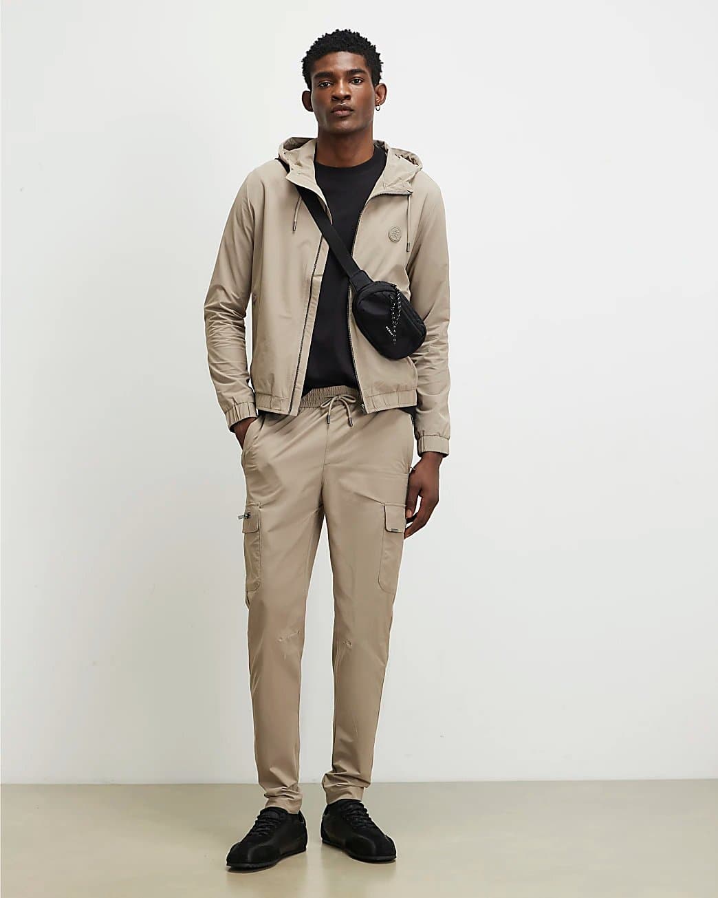 River Island Mens River Island Beige Skinny Fit Cargo Trousers
