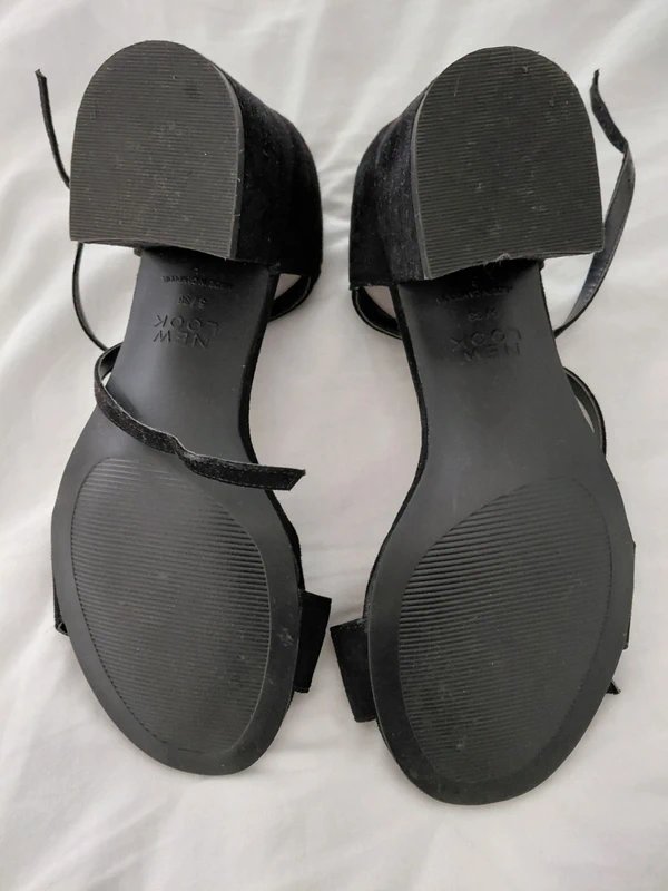 New Look New Look Black Suede Sandals Size 5 W - 1