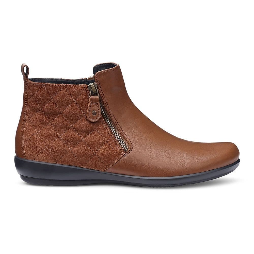 Hotter Hotter Women's Wide Fit 'Winchester' Quilted Boots in Tan