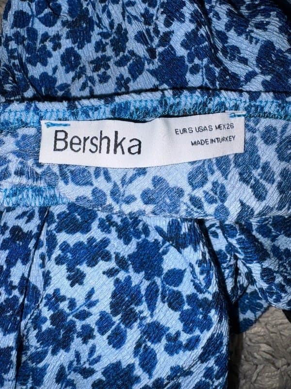 Bershka Blue floral shorts jumpsuit
