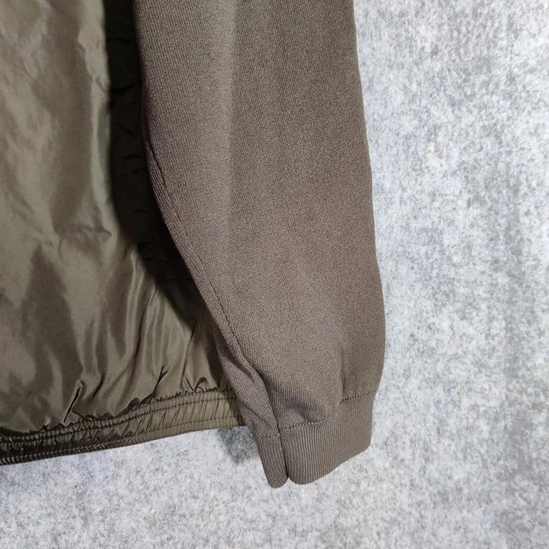 Reiss Mens Olive Green Hybrid Bomber Knit Full Zip Jacket Size