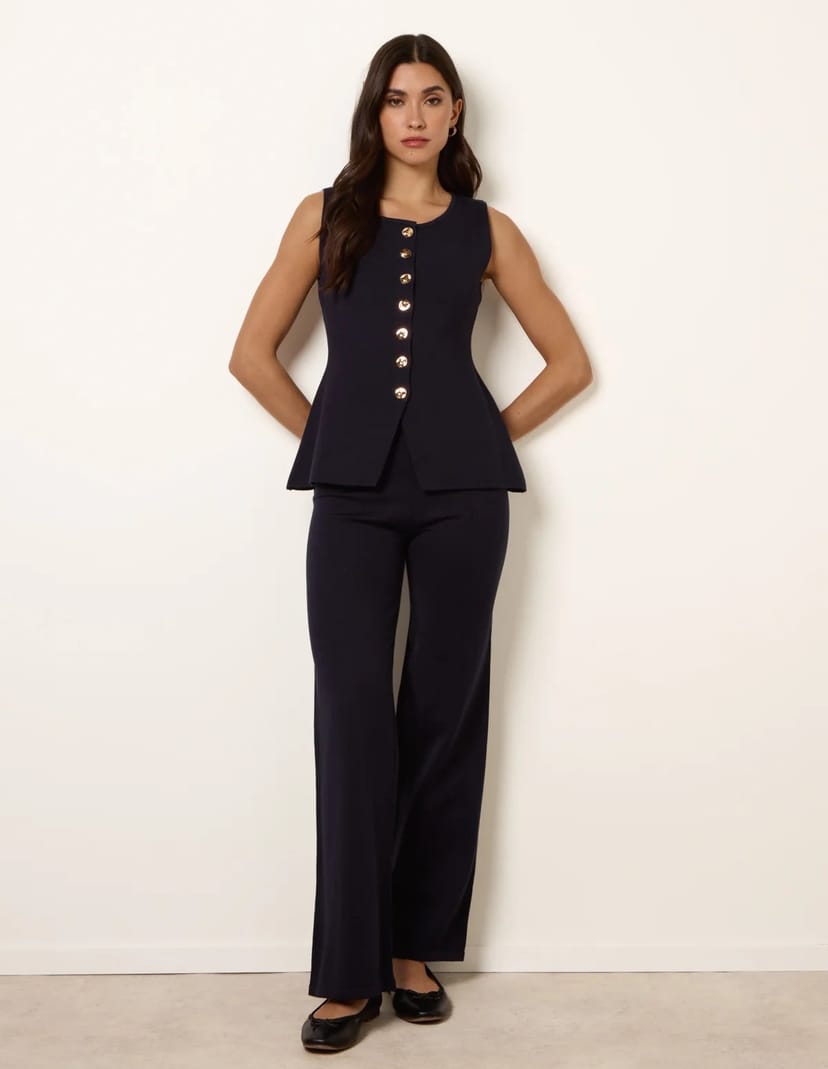 Blue Vanilla Set With Gold Button - 1