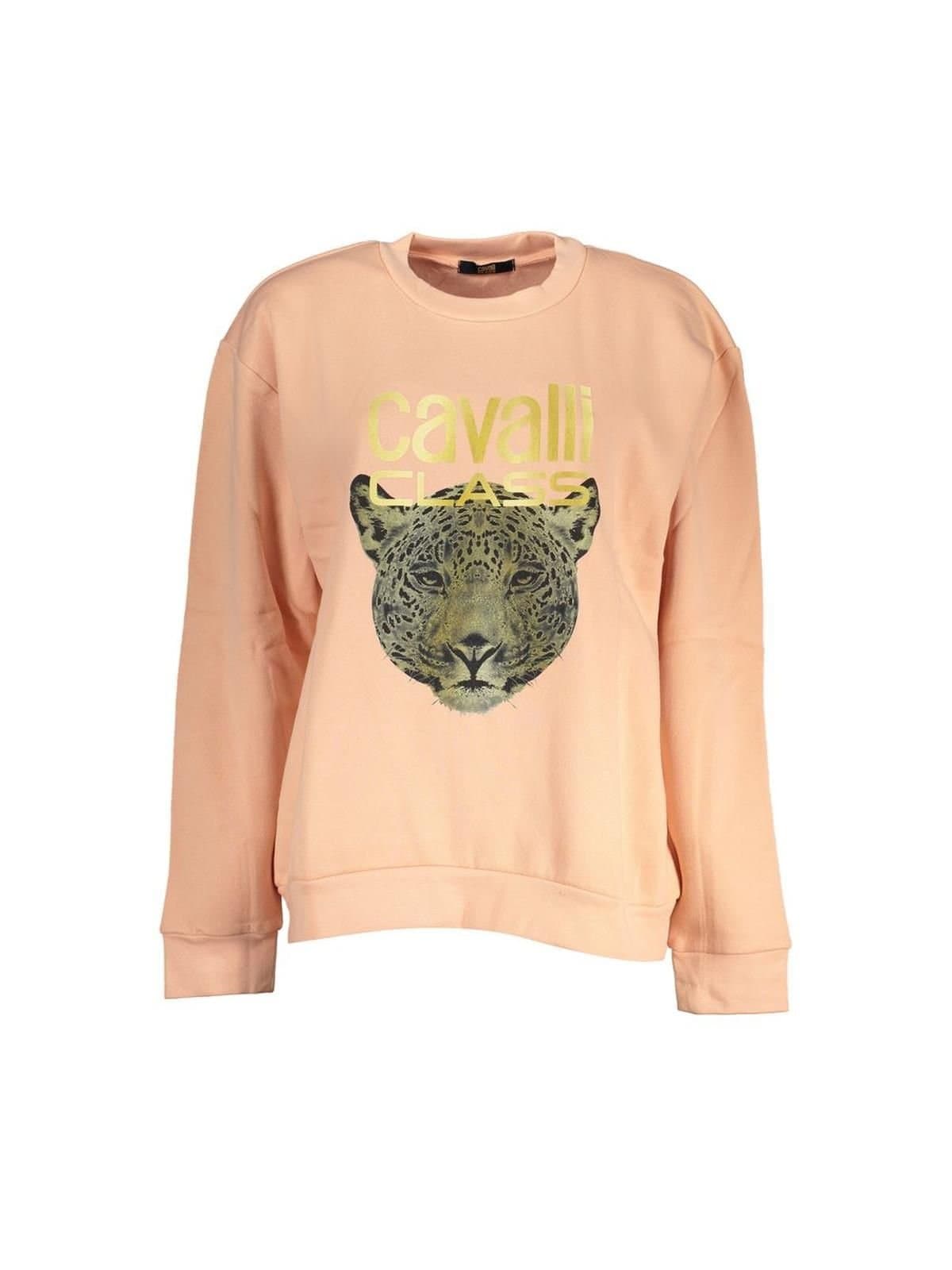 Cavalli Class Cavalli Class Women's Chic Pink Fleece Crew Neck Sweatshirt