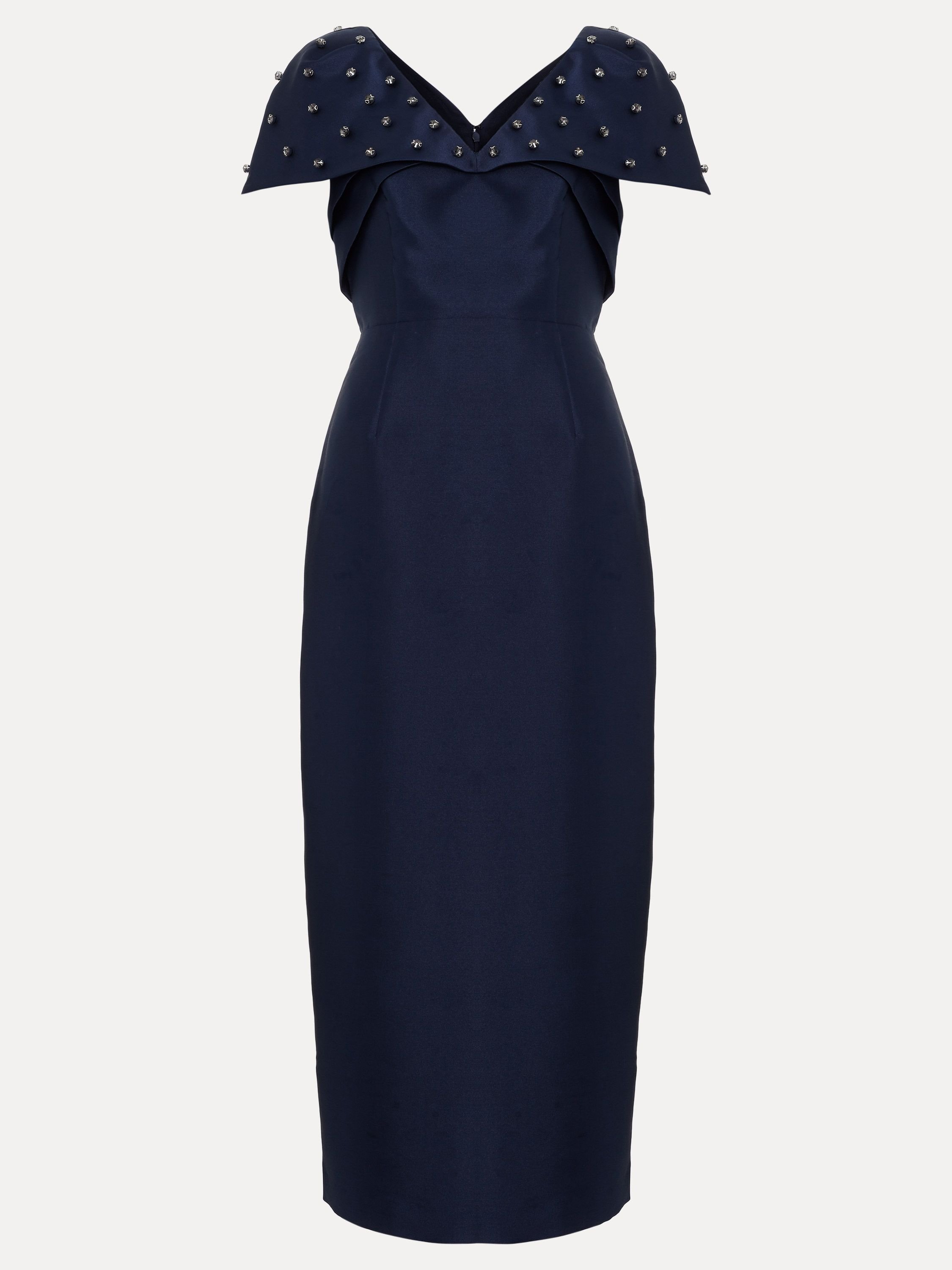 Phase Eight Phase Eight Women's Erina Satin Midi Dress in Dark Navy - 2