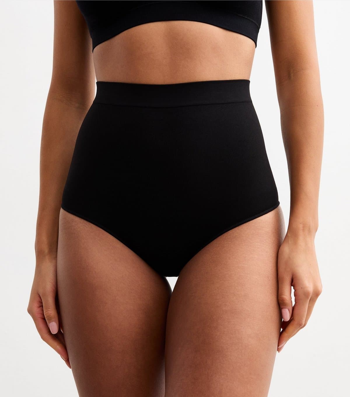 New Look Women's Black Seamless Shaping High Waisted Brazilian Briefs New Look