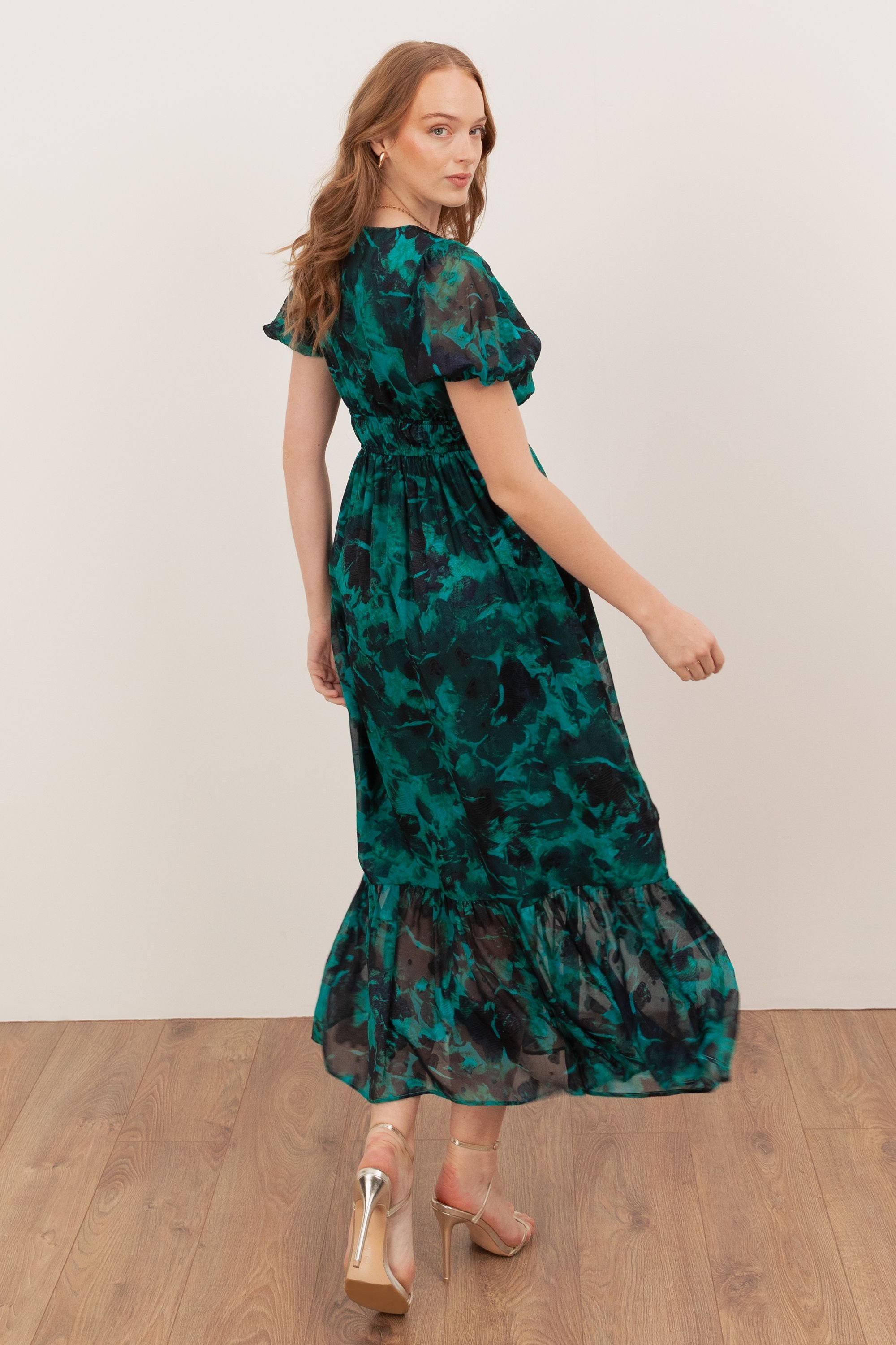 Lovedrobe Lovedrobe Women's Short Sleeve Tie Detail Midaxi Dress - 2